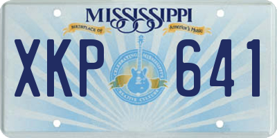 MS license plate XKP641