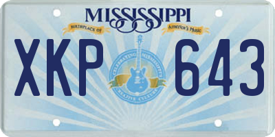 MS license plate XKP643