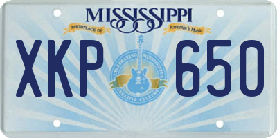 MS license plate XKP650