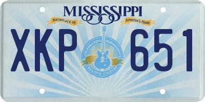 MS license plate XKP651