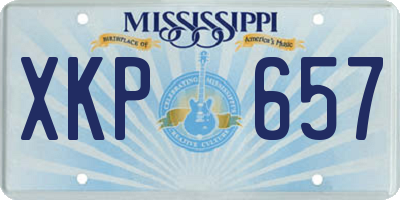 MS license plate XKP657