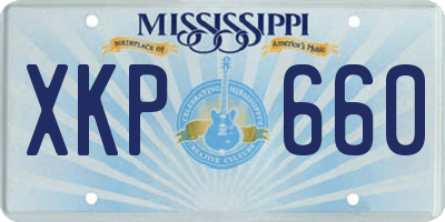 MS license plate XKP660