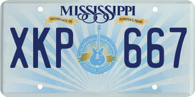 MS license plate XKP667