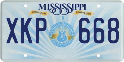 MS license plate XKP668