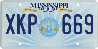 MS license plate XKP669