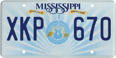 MS license plate XKP670