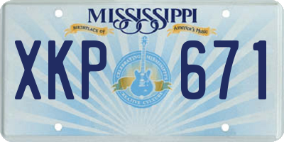 MS license plate XKP671