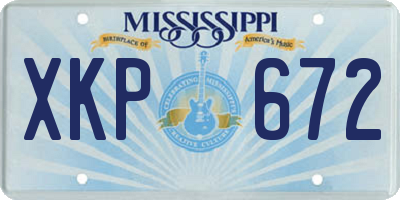 MS license plate XKP672