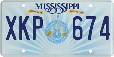 MS license plate XKP674