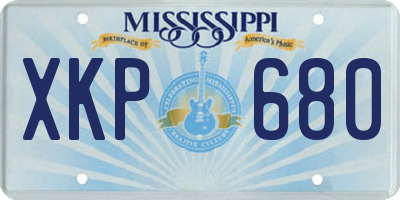 MS license plate XKP680