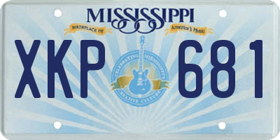 MS license plate XKP681
