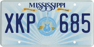MS license plate XKP685