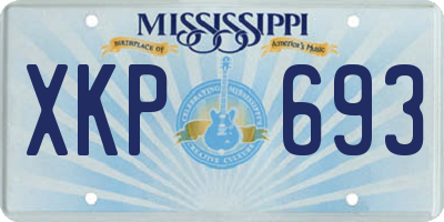 MS license plate XKP693