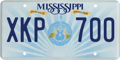 MS license plate XKP700