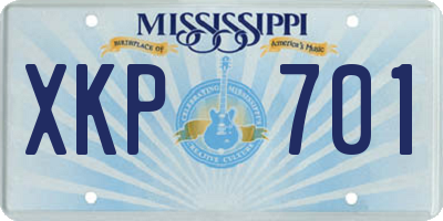 MS license plate XKP701