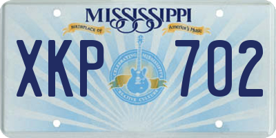 MS license plate XKP702