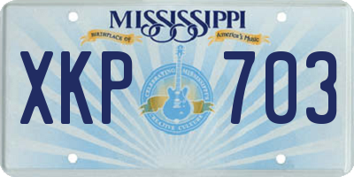 MS license plate XKP703