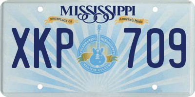 MS license plate XKP709