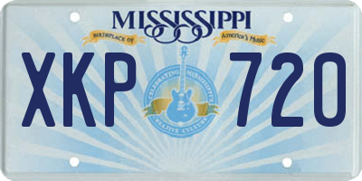MS license plate XKP720