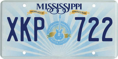 MS license plate XKP722