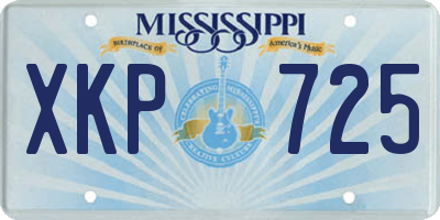 MS license plate XKP725