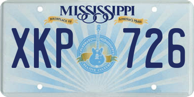 MS license plate XKP726