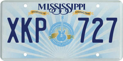 MS license plate XKP727