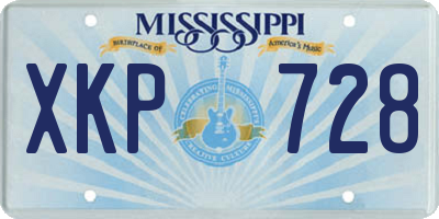 MS license plate XKP728