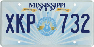 MS license plate XKP732