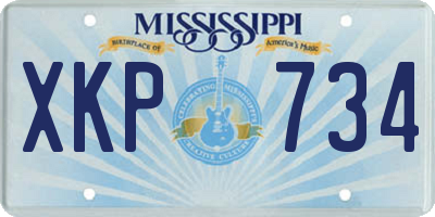 MS license plate XKP734