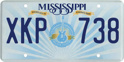 MS license plate XKP738