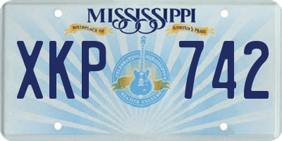 MS license plate XKP742