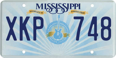 MS license plate XKP748