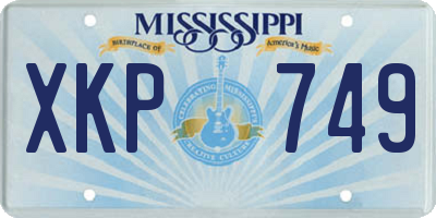 MS license plate XKP749