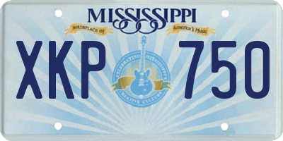 MS license plate XKP750