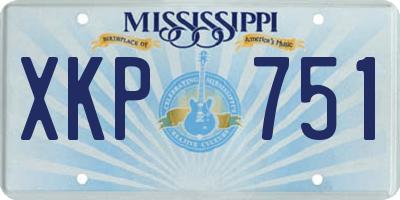 MS license plate XKP751