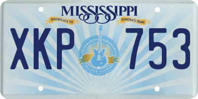 MS license plate XKP753