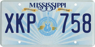 MS license plate XKP758