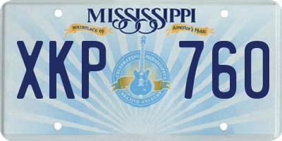 MS license plate XKP760