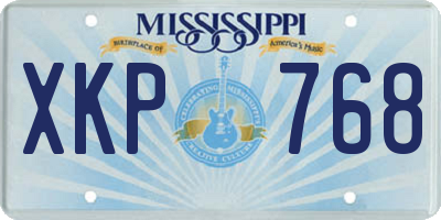 MS license plate XKP768