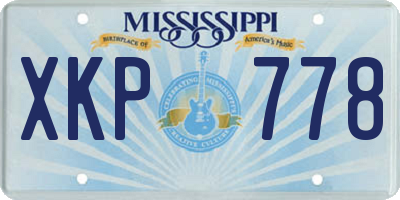 MS license plate XKP778