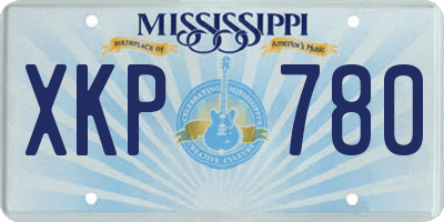 MS license plate XKP780