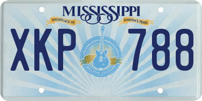 MS license plate XKP788