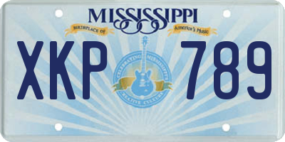 MS license plate XKP789
