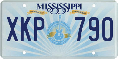 MS license plate XKP790