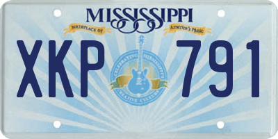 MS license plate XKP791