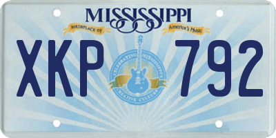 MS license plate XKP792
