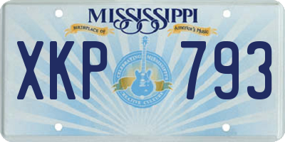 MS license plate XKP793