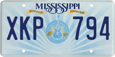 MS license plate XKP794