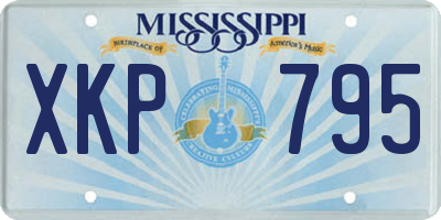 MS license plate XKP795